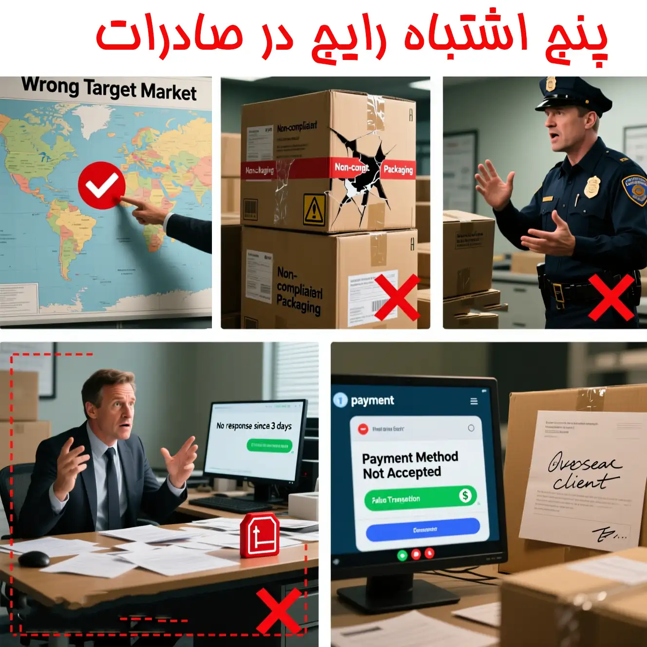 پنج اشتباه رایج در صادرات